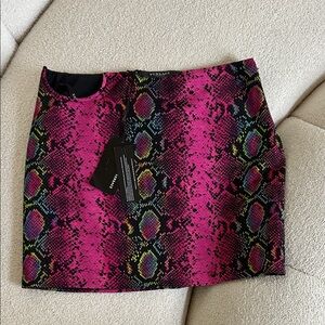 Versace Fuchsia Snake-Print Mini Skirt